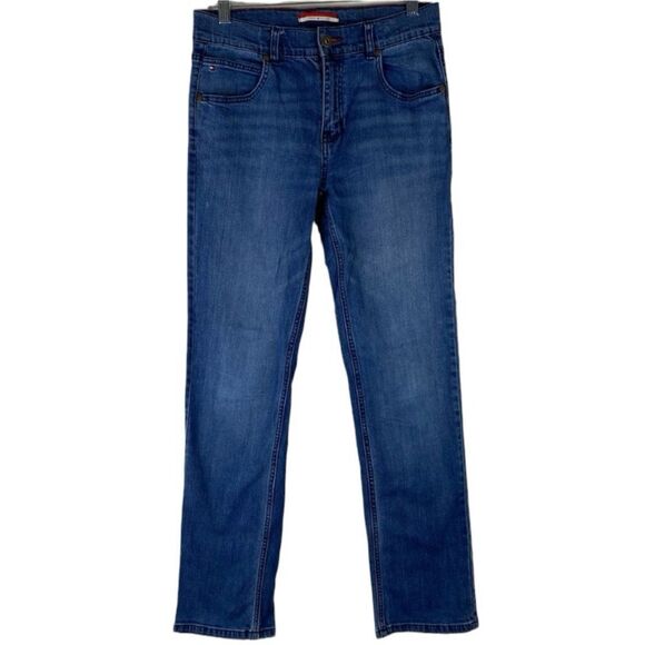 Tommy Hilfiger Blue Denim Straight Leg Adjustable Waist 5 Pocket Jeans 18x30 - Picture 1 of 10